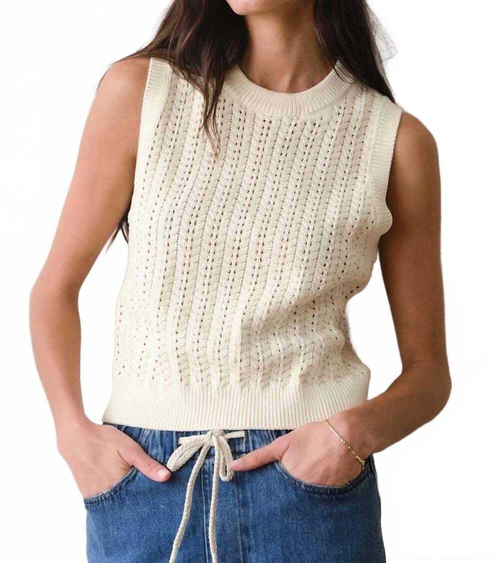 NEW MARINE LAYER mina sweater tank top in cream